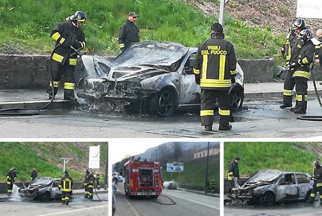 incendio auto crusinallo
