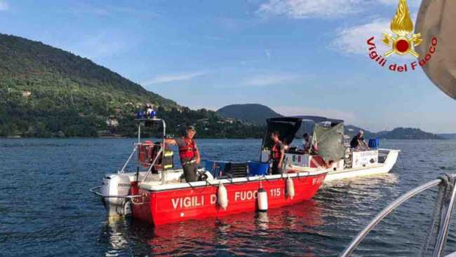vigili del fuoco ricerca disperso lago orta