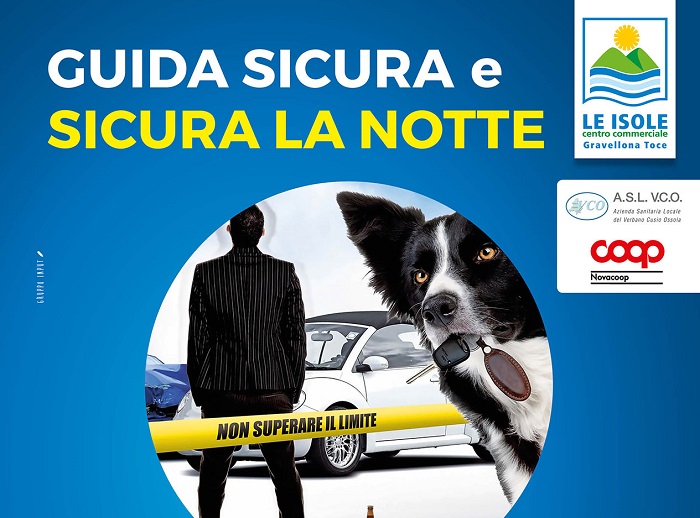 "Guida sicura" e "Sicura la notte": l'Asl Vco sensibilizza la popolazione a Gravellona