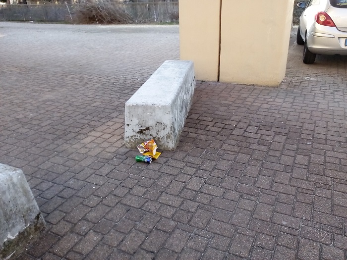 Il consigliere Dario Galizzi denuncia la mancata pulizia nell'area del Forum. Foto