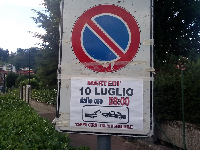 La chiusura delle strade ad Omegna per il Giro d'italia femminile