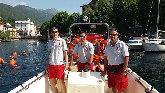 Lago d'Orta: addestramento dei soccorritori acquatici dei vigili del fuoco