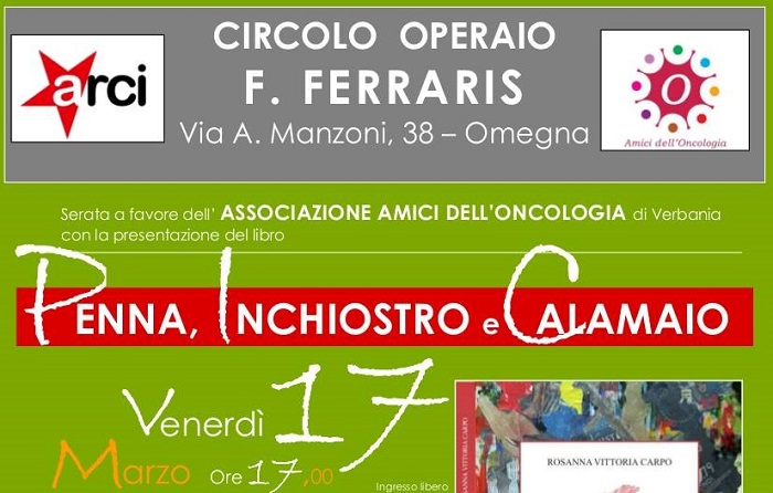 “Penna, inchiostro e calamaio”  di Rosanna Vittoria Carpo per gli Amici dell’Oncologia